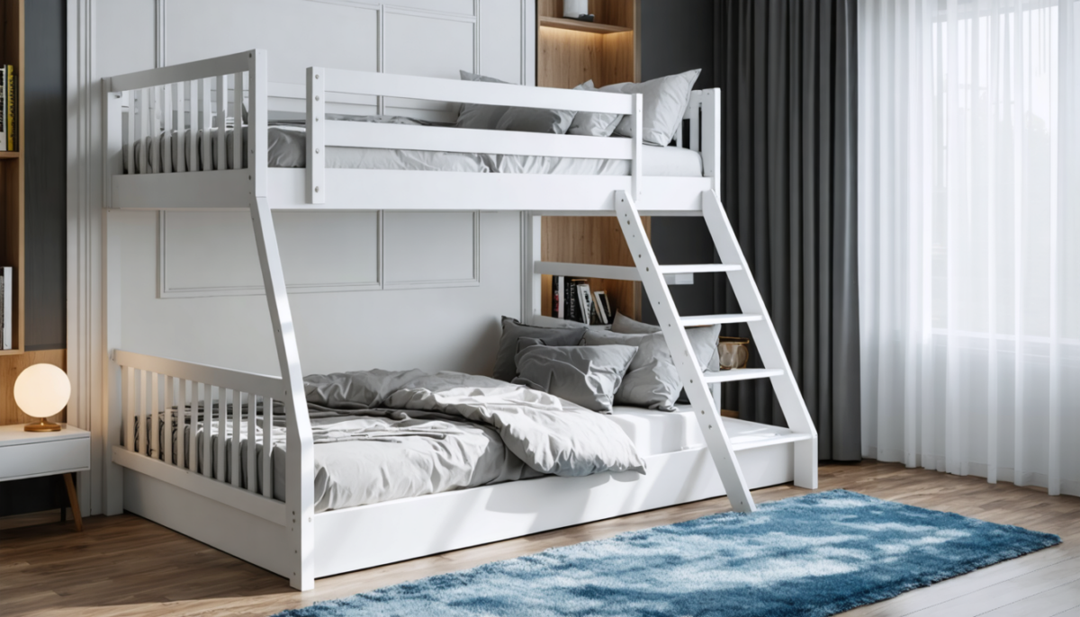 optimisez votre espace avec style grâce à notre lit superposé blanc élégant, parfait pour allier fonctionnalité et design dans votre chambre.